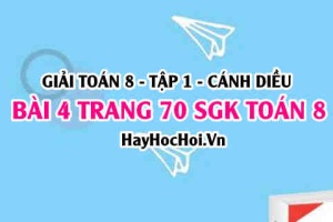 Giải bài 4 trang 70 Toán 8 Tập 1 SGK Cánh Diều